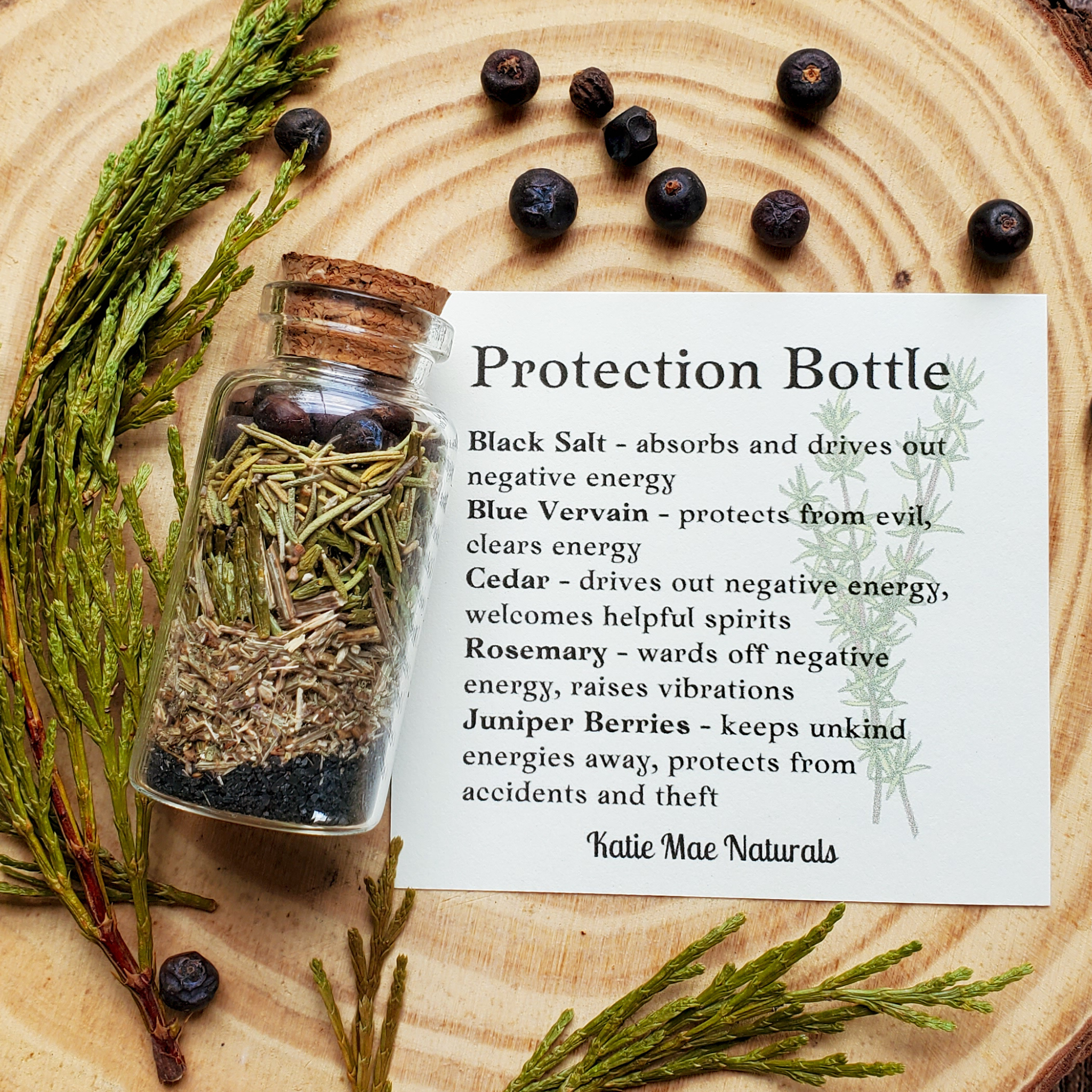 Protection Spell Bottle, Intention Setting for Protection and Clearing Energy