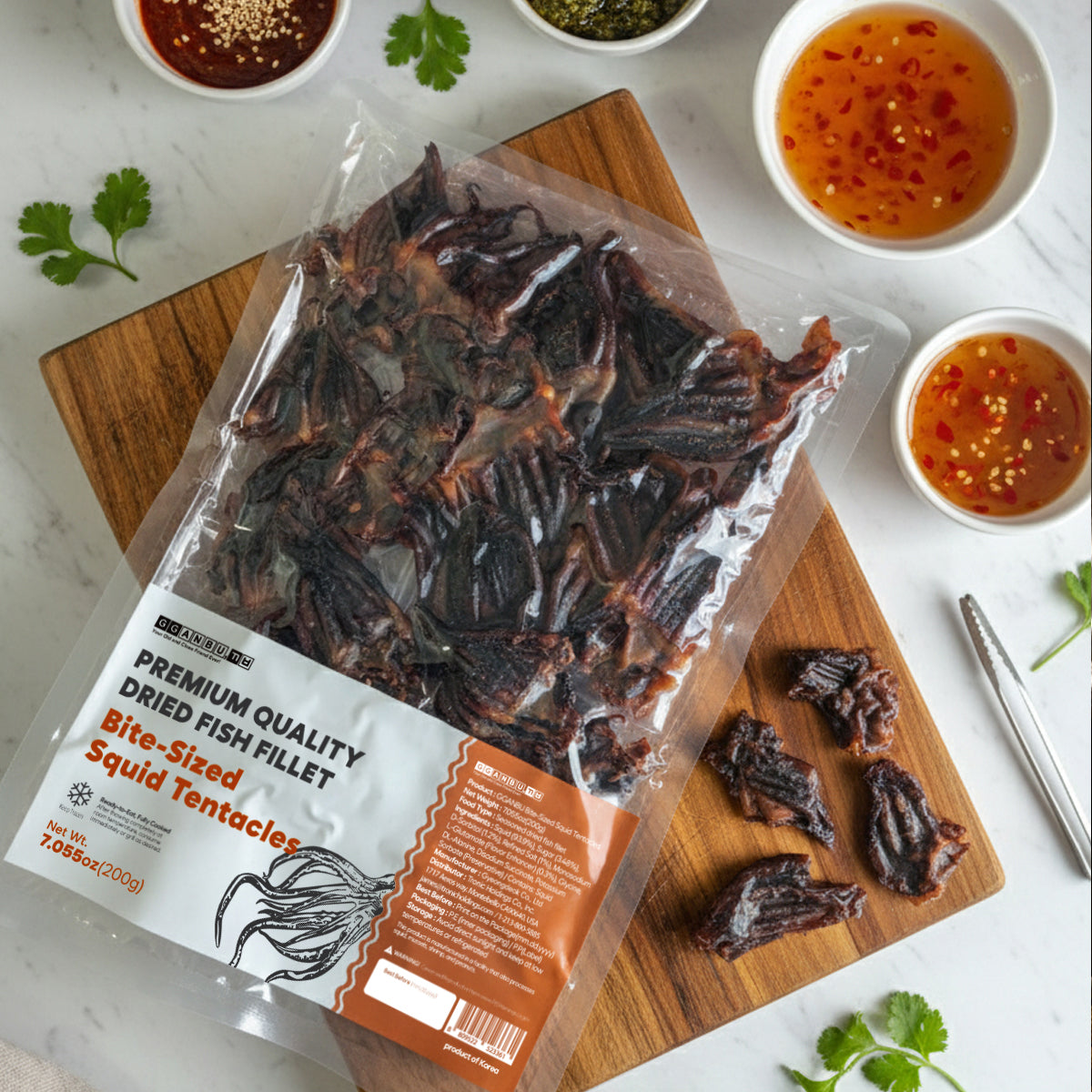 Premium Bite-Sized Dried Squid Legs (200g, 7.05 oz)
