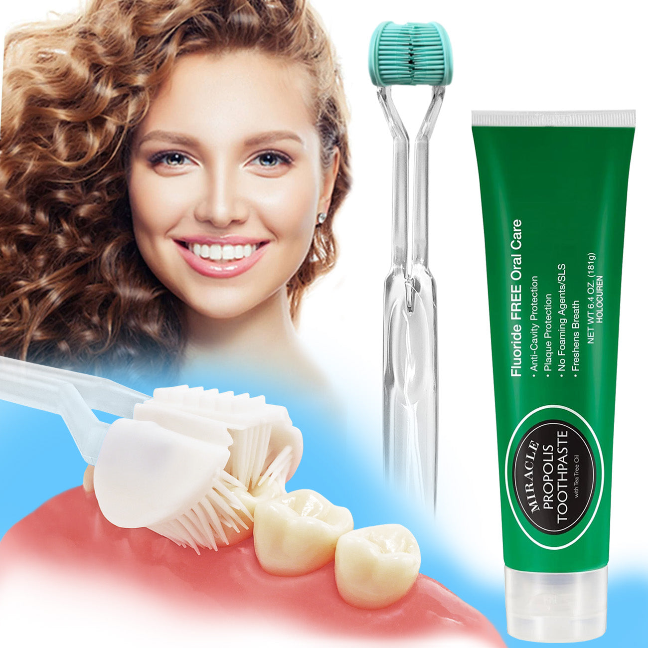 Holocuren Miracle Propolis Toothpaste with Tea Tree Oil 6.4 Oz – Fluoride-Free