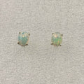 Sterling Silver Oval Ethiopian Opal Post Earrings Size 1