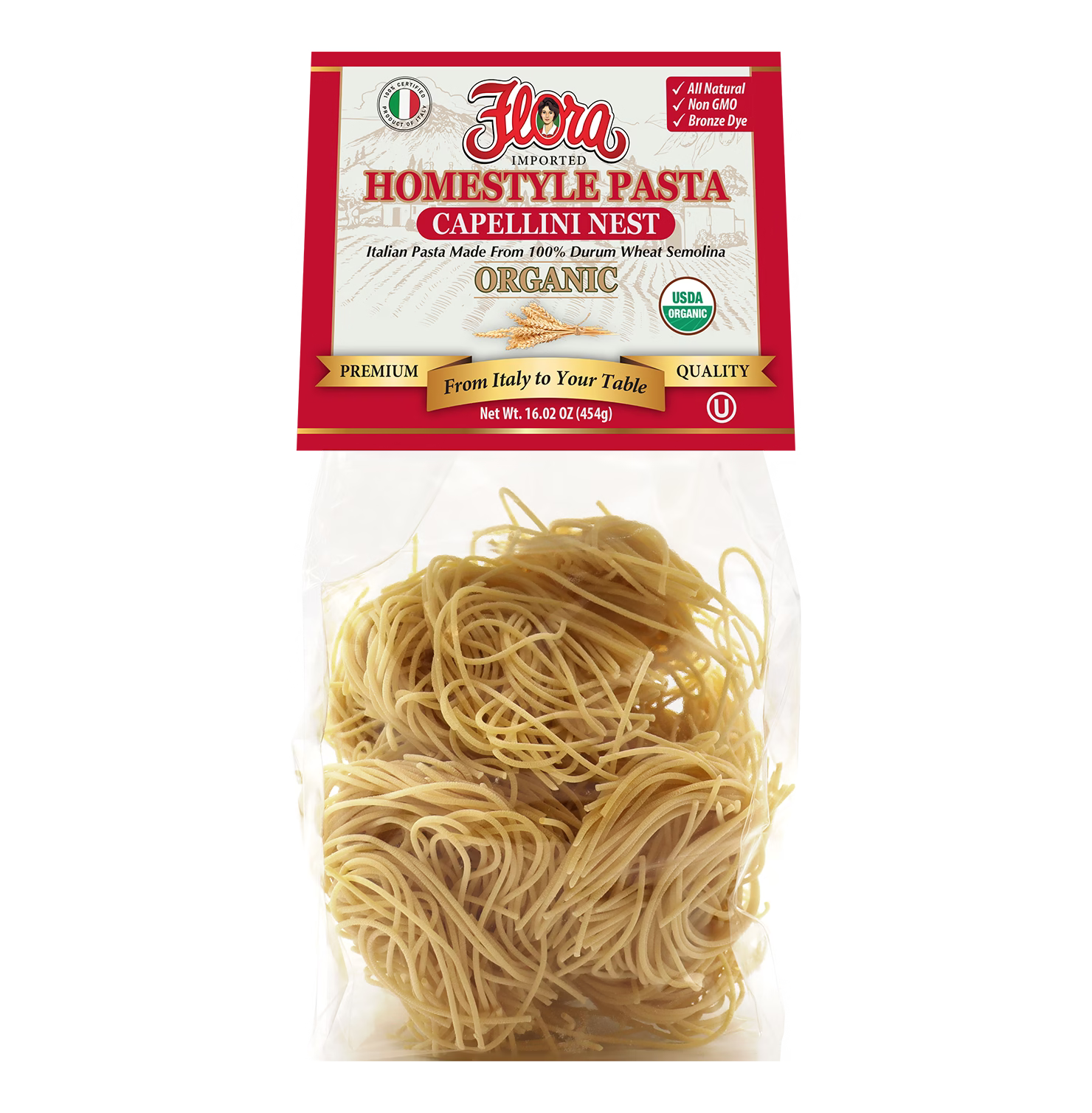 Homestyle Capellini Pasta Nest - Organic - 16.02 oz