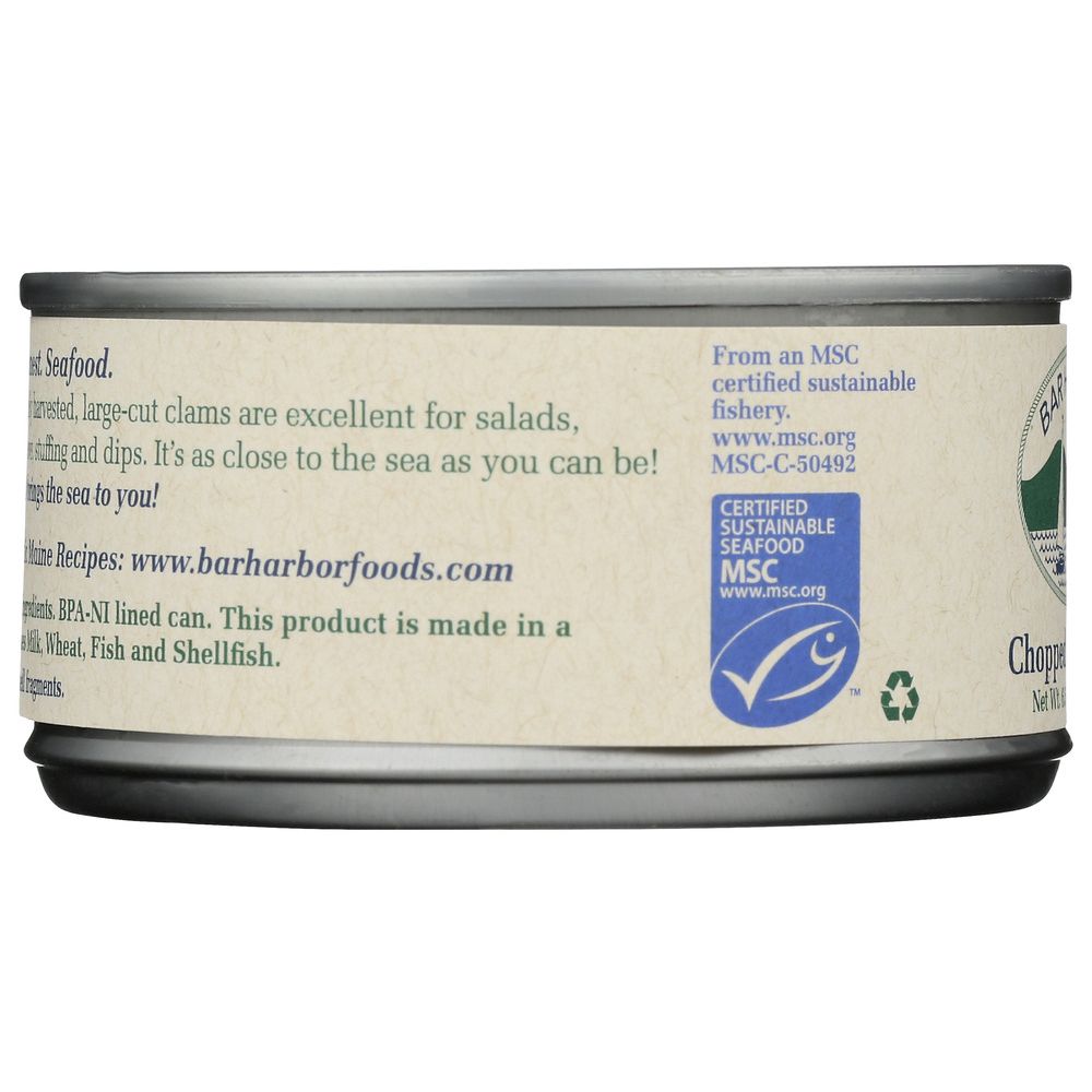 BAR HARBOR: Premium All Natural Chopped Clams, 6.5 oz