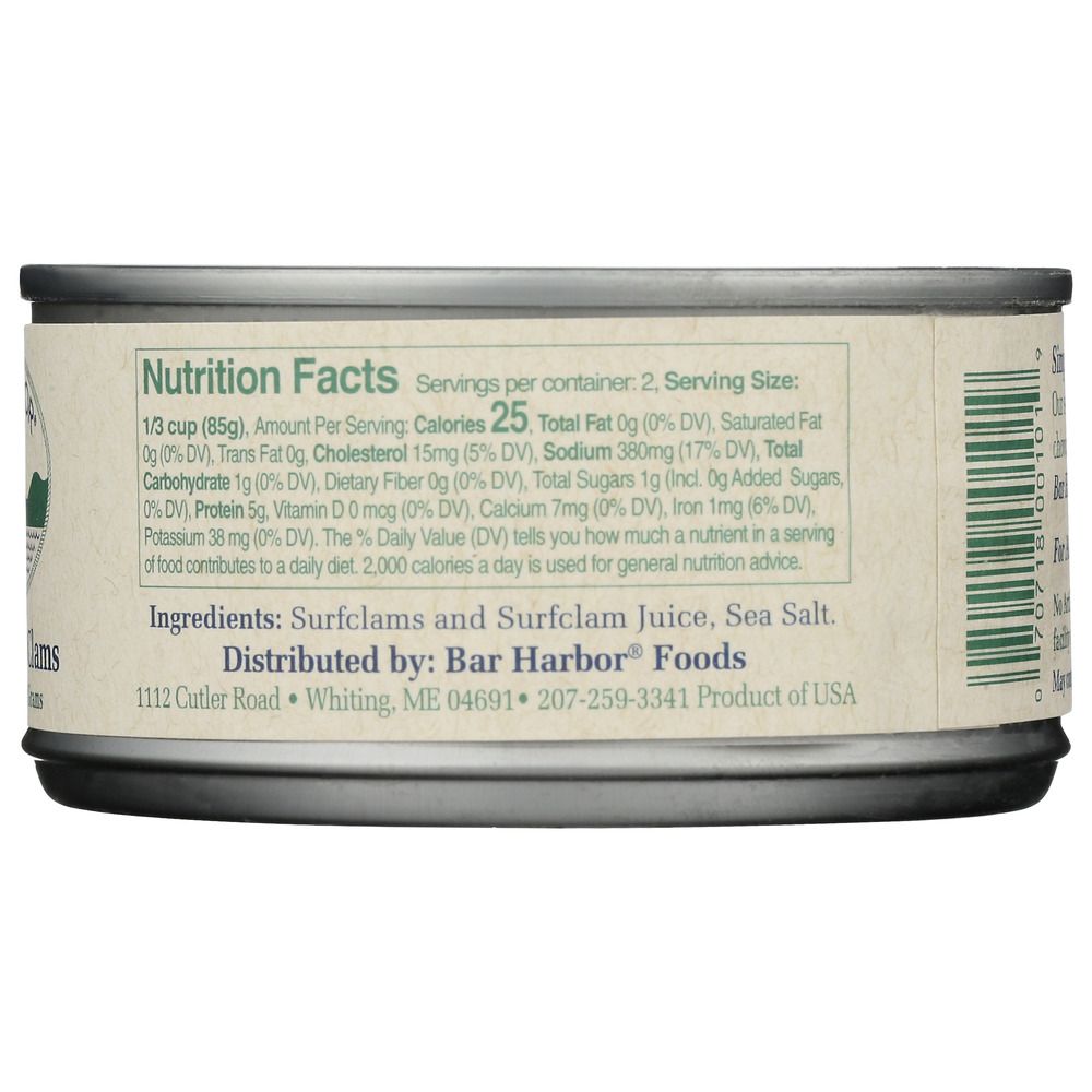 BAR HARBOR: Premium All Natural Chopped Clams, 6.5 oz