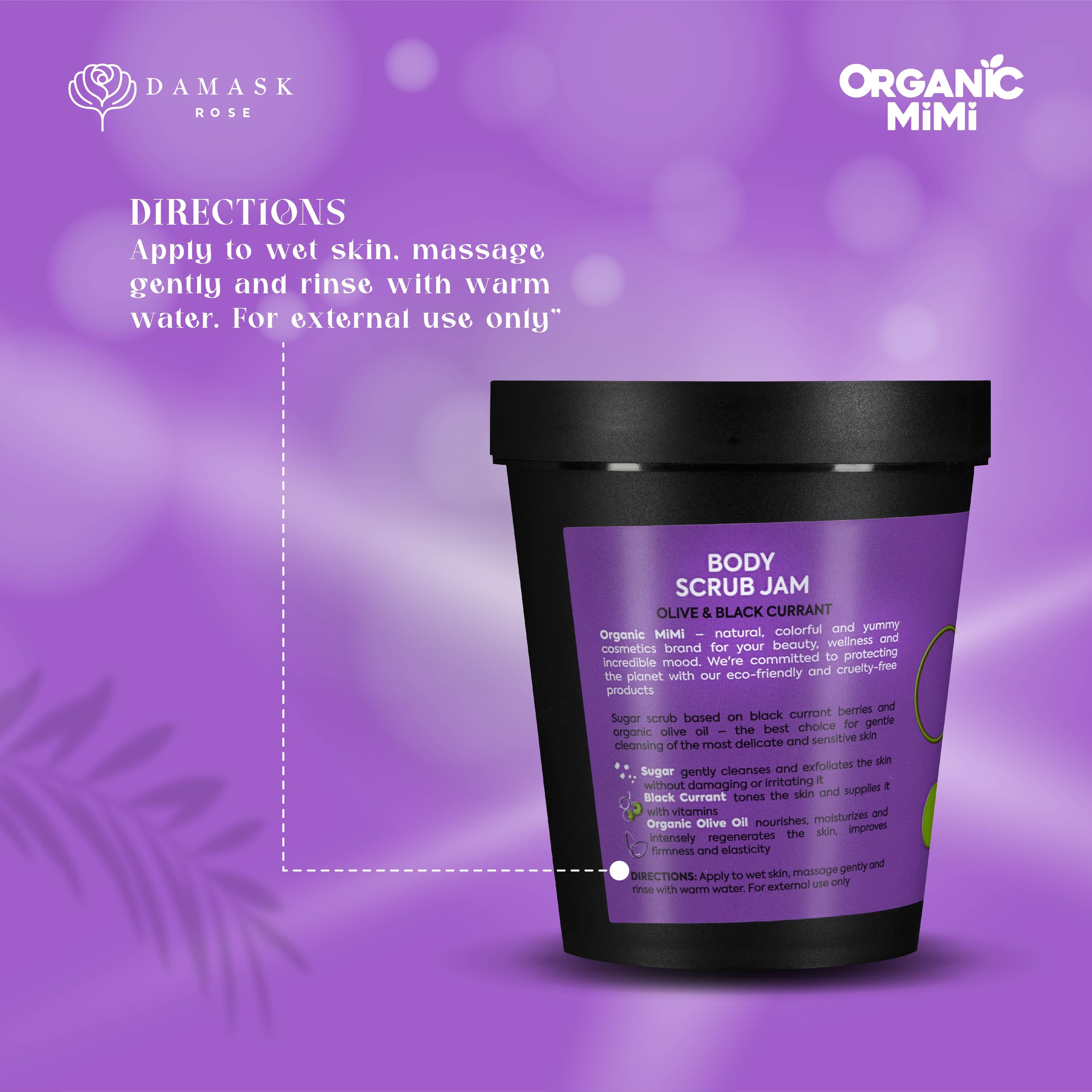 Organic Mimi, Body Scrub Jam Olive & Black Currant, 250 g
