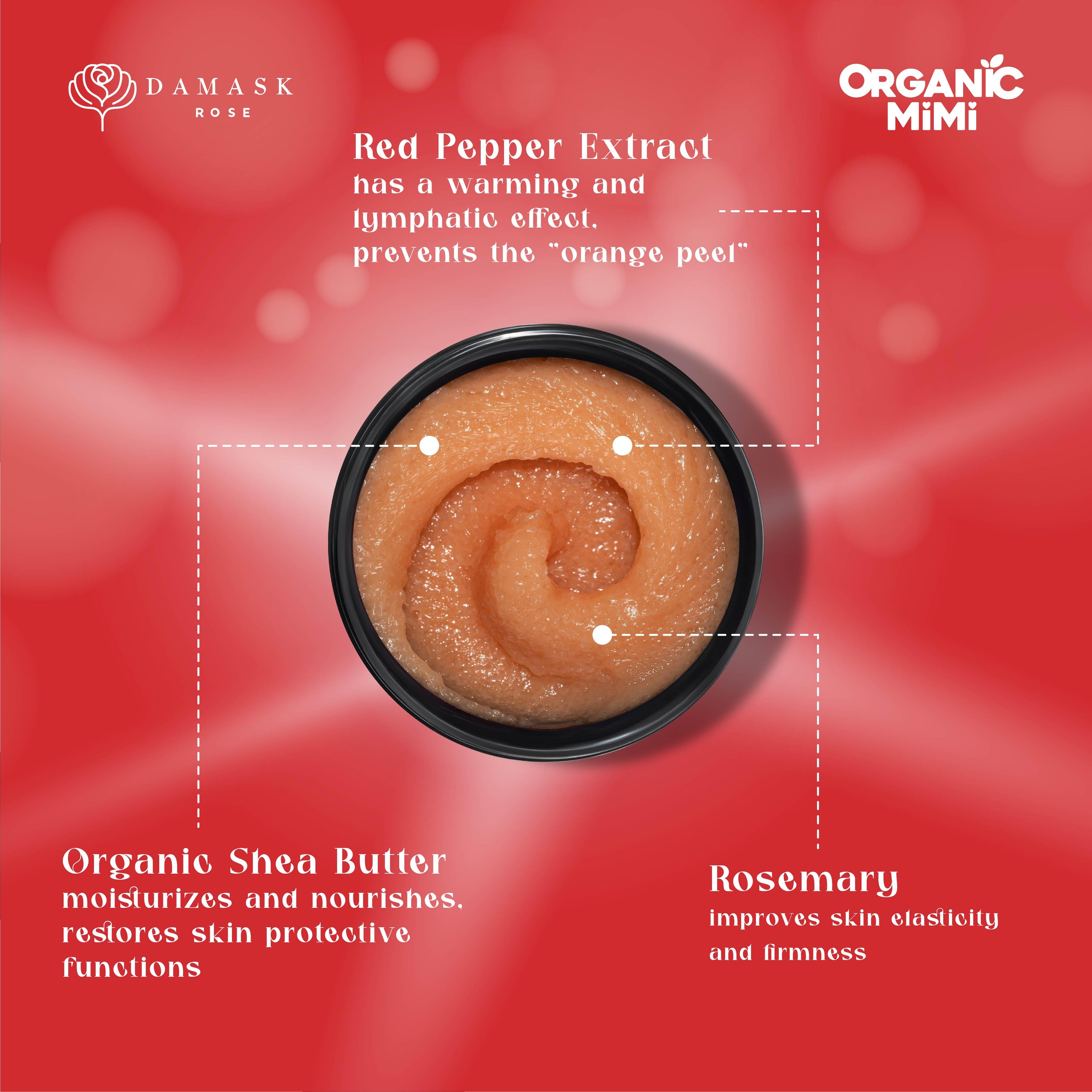 Organic Mimi, Body Scrub Anticellulite Red Pepper & Rosemary, 250 g