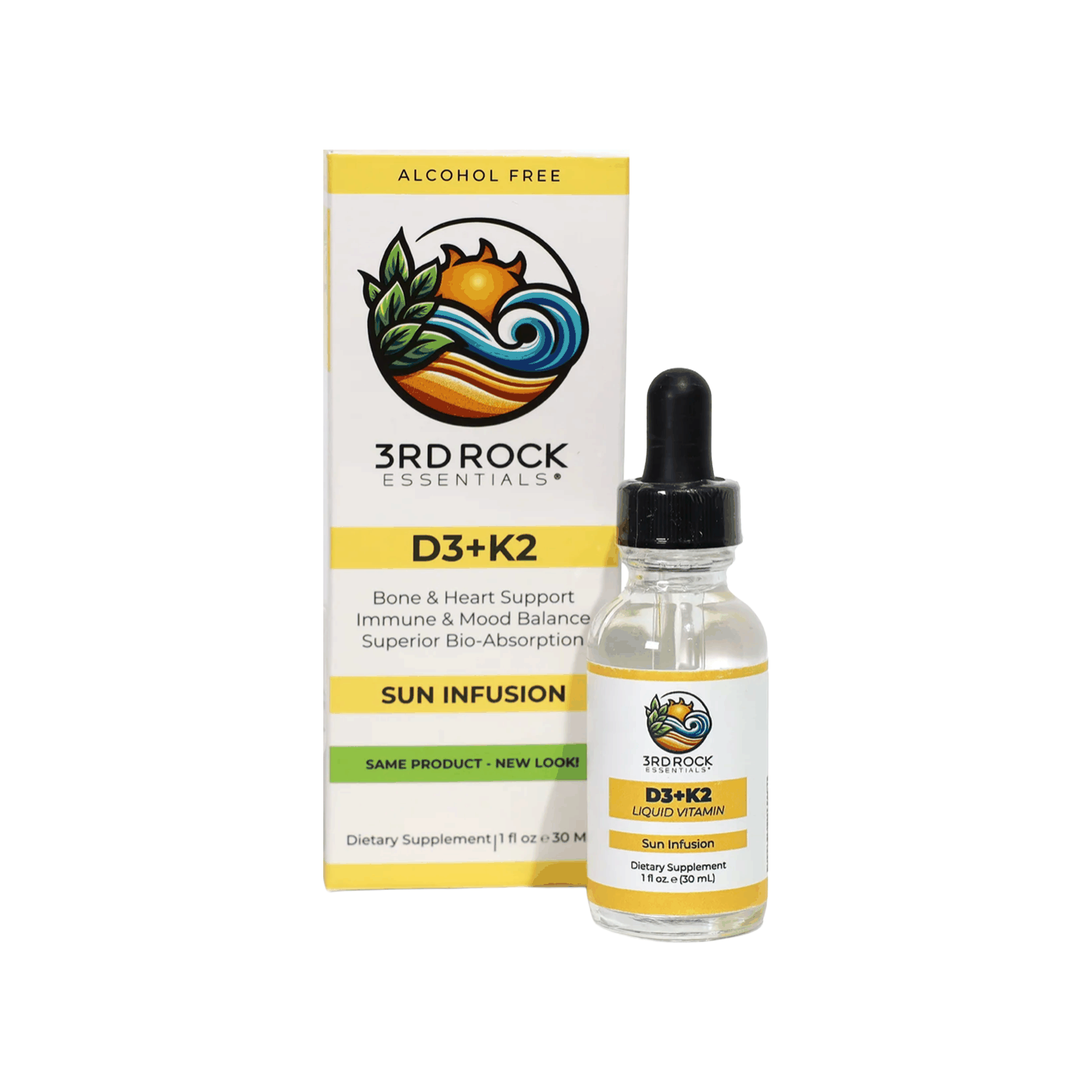 Vitamin D3 + K2 - Liquid Supplement (Chelated) — 1 fl oz