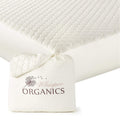 Mattress topper with Whisper Organics logo on a white background. Organic Cotton Quilted Mattress Pad Protector