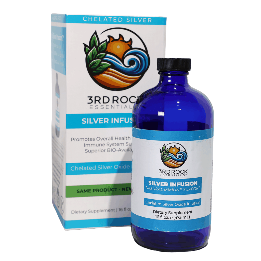 3rd Rock Essentials Silver Infusion – 150 PPM Chelated Silver Oxide Complex Supplement– 16 fl oz