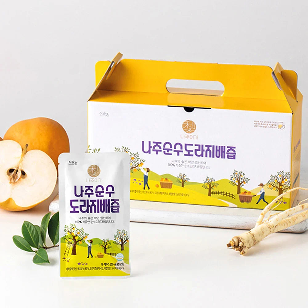 Najuiga Pure Balloon Flower Root and Pear Juice (100ml, 3.4fl oz x 20 Pouches)