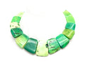Quality Natural Green Grass Agate Graduated 17-35mm Trapezoid Beads Strand, Natural Green Grass Agate Gemstone Beads, 1 strand,sku#U222