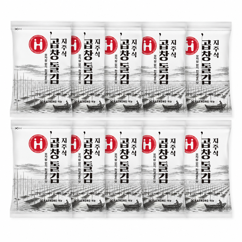 [Haenong] Pole-Raised Gopchang Dol Gim Seaweed (10 Sheets, 22g, 0.78 oz)