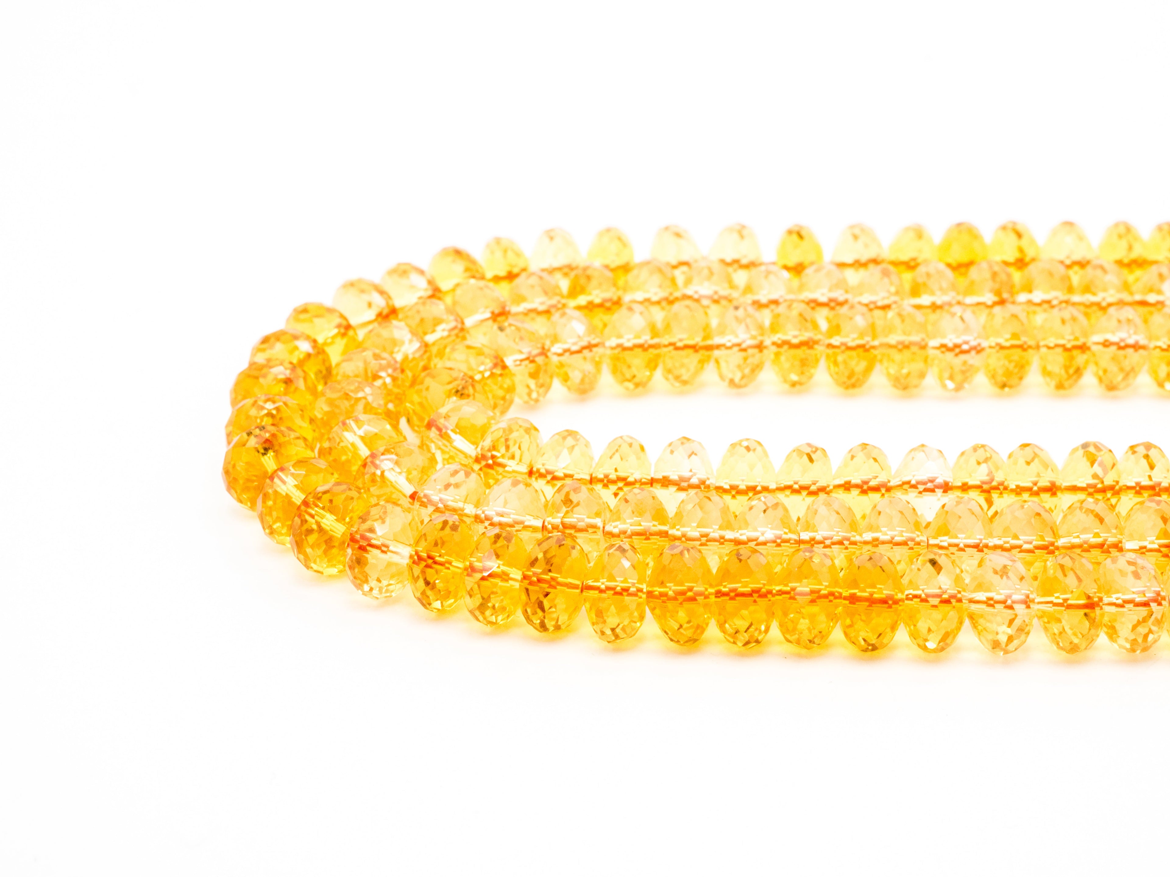 Quality Natural Citrine Beads, Rondelle Faceted Yellow Gemstone Beads, SKU#V10c