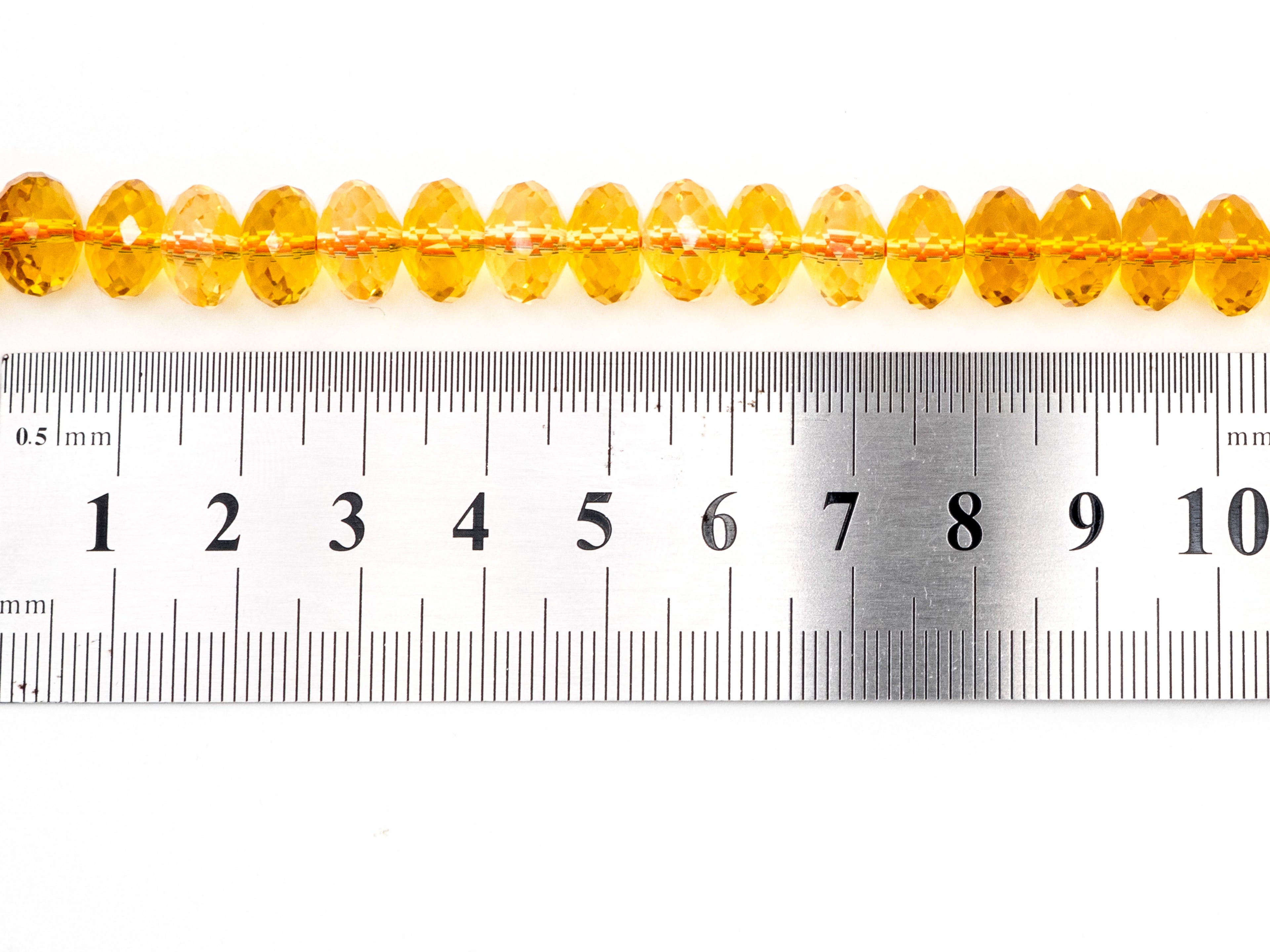 Quality Natural Citrine Beads, Rondelle Faceted Yellow Gemstone Beads, SKU#V10c