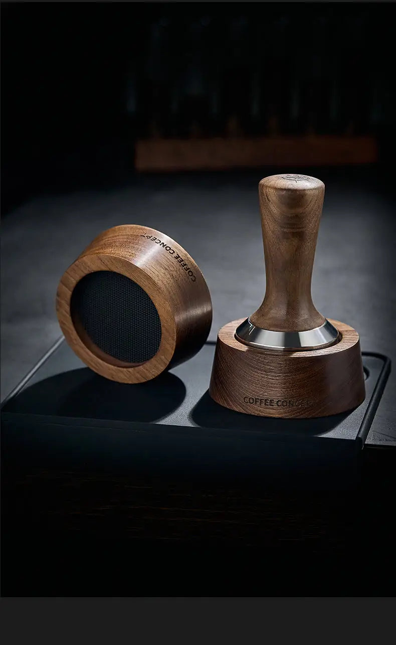 Walnut Espresso Tool Organizer Stand - Multi-Slot Storage for Tamper & Distributor Under $36