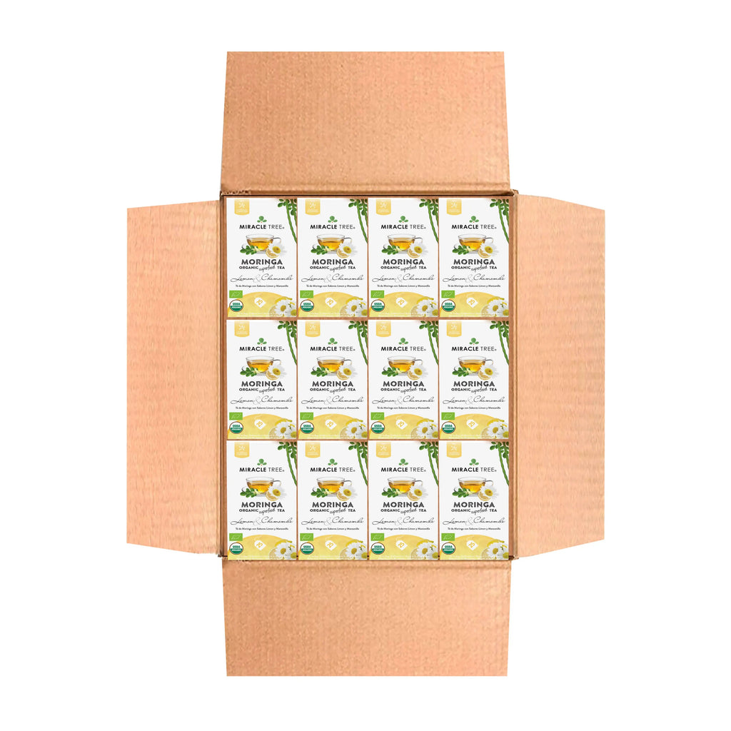 Organic Moringa Tea - Lemon & Chamomile - Caffeine-Free Herbal Tea
