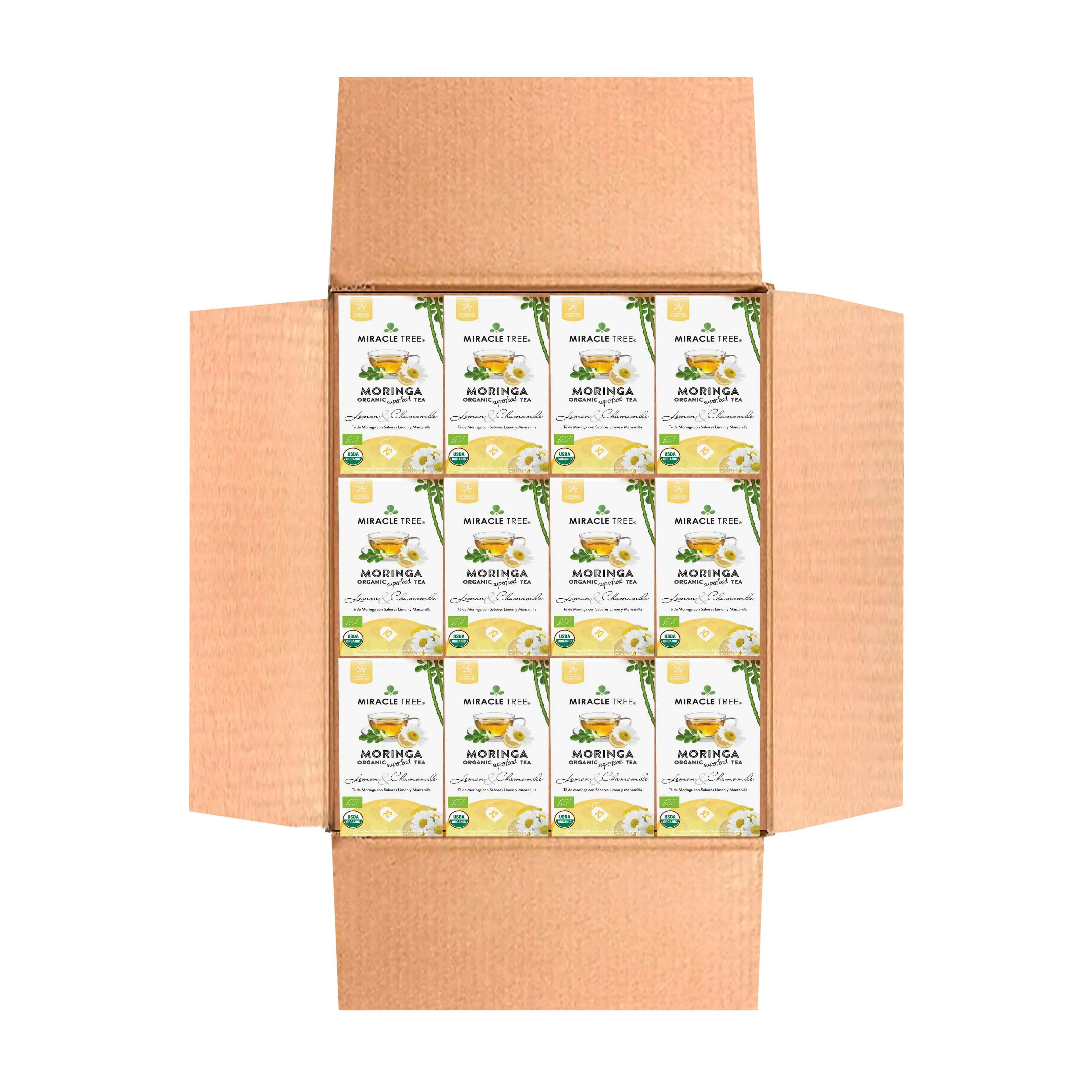 Organic Moringa Tea - Lemon & Chamomile - Caffeine-Free Herbal Tea