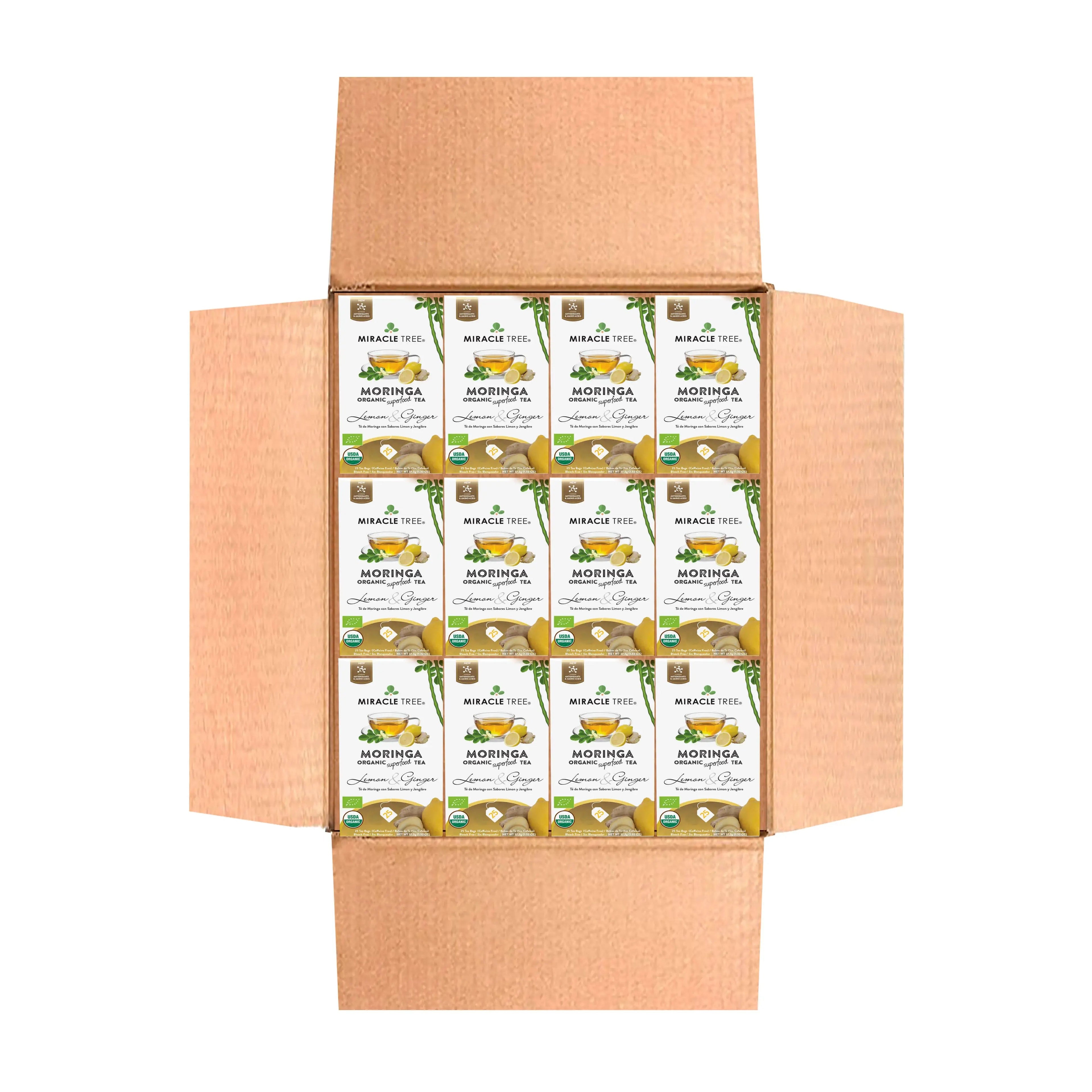 Organic Moringa Tea - Lemon & Ginger - Caffeine-Free Herbal Tea