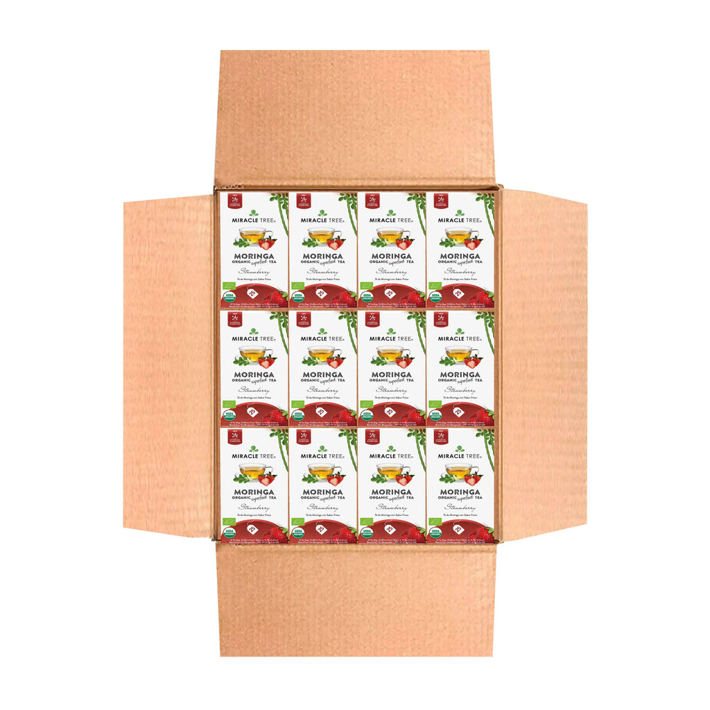 Organic Moringa Tea - Strawberry - Caffeine-Free Herbal Tea