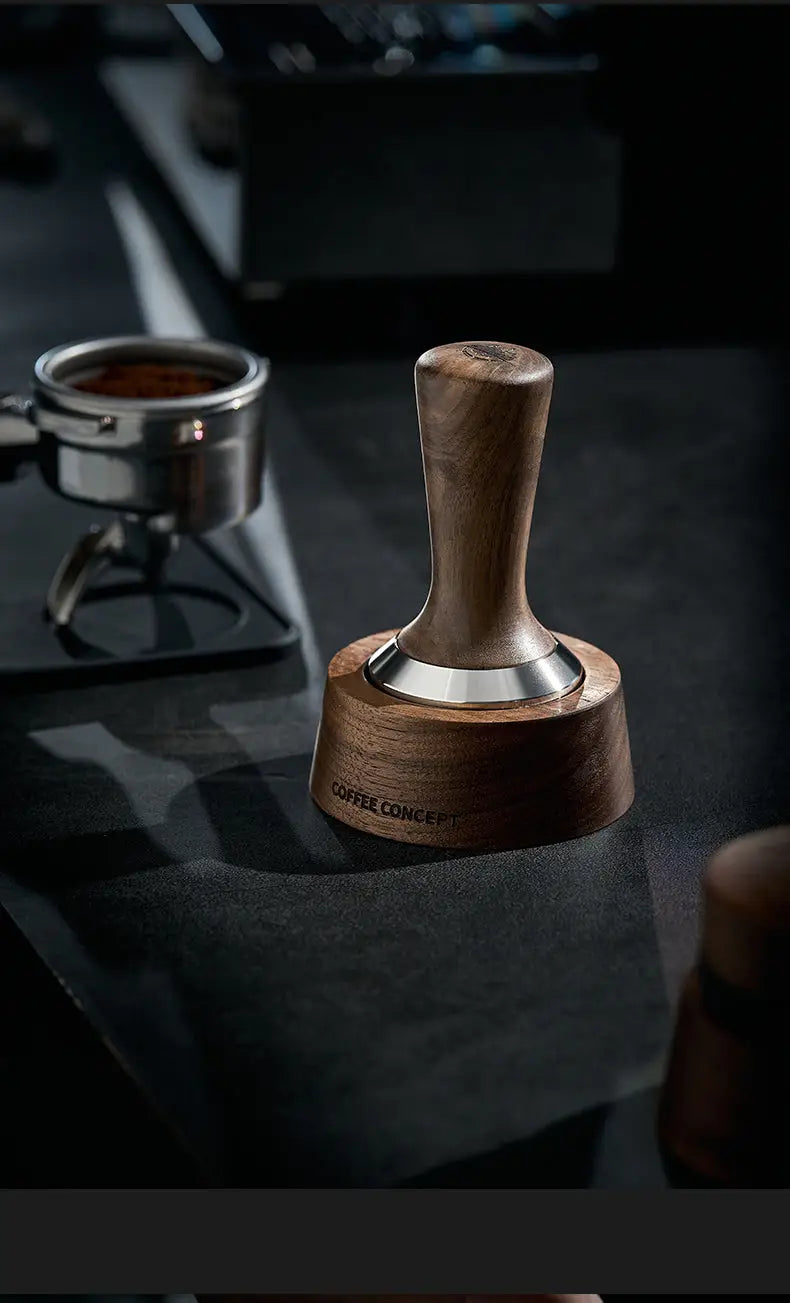 Walnut Espresso Tool Organizer Stand - Multi-Slot Storage for Tamper & Distributor Under $36