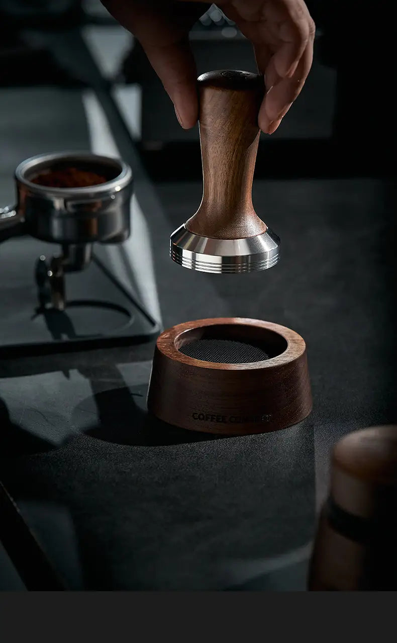 Walnut Espresso Tool Organizer Stand - Multi-Slot Storage for Tamper & Distributor Under $36
