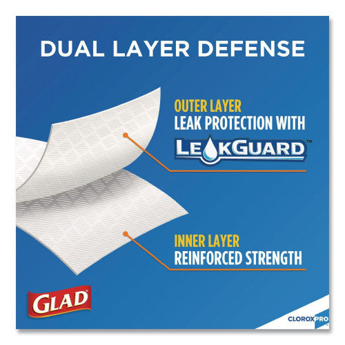 Glad Tall Kitchen Drawstring Trash Bags, 13 gal, 24" x 27.38", Gray, 100/Box (78526)