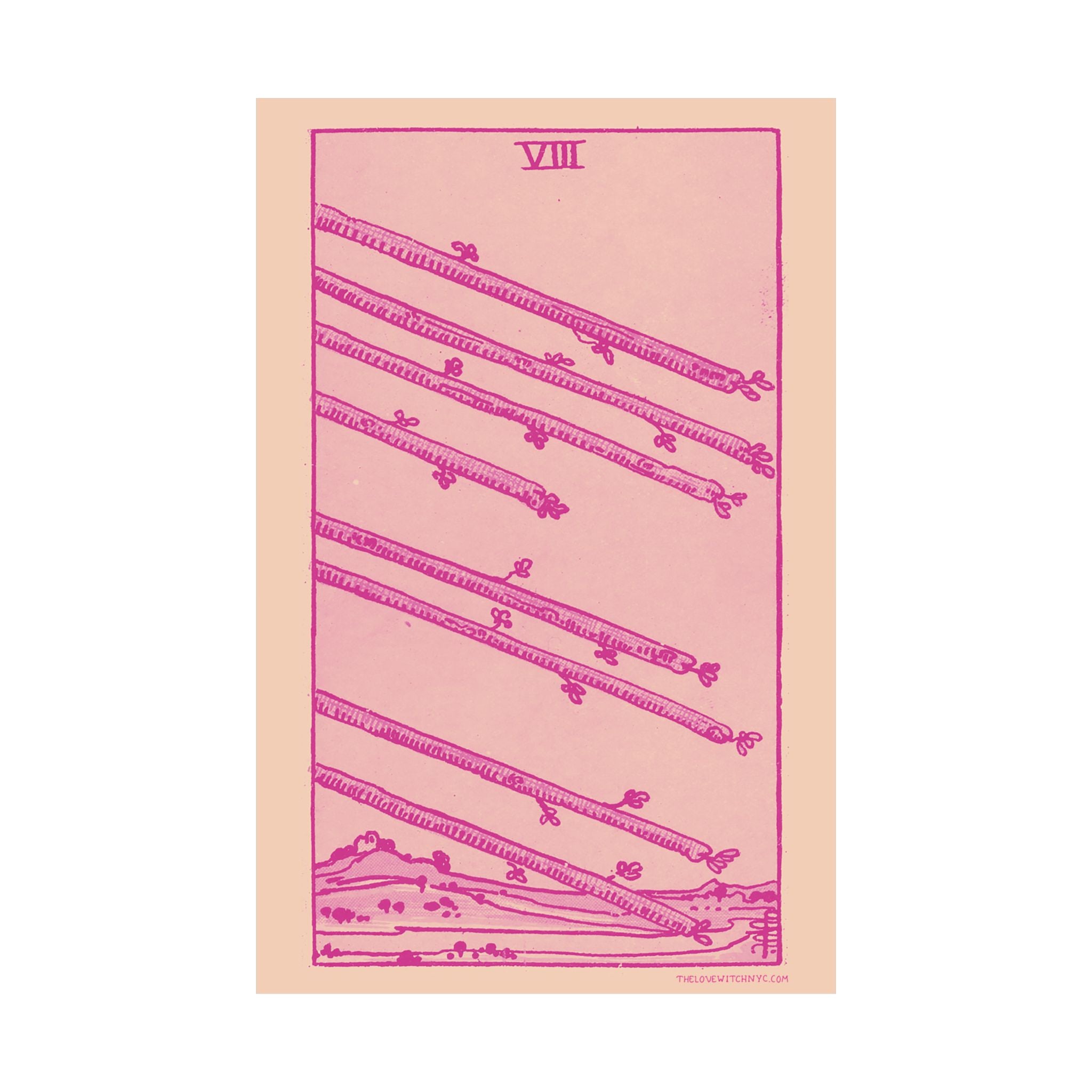 Eight of Wands Tarot Card Poster by The Love Witch