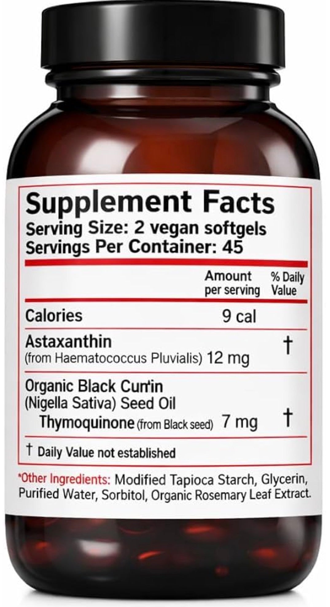 Astaxanthin 12mg with Black Seed