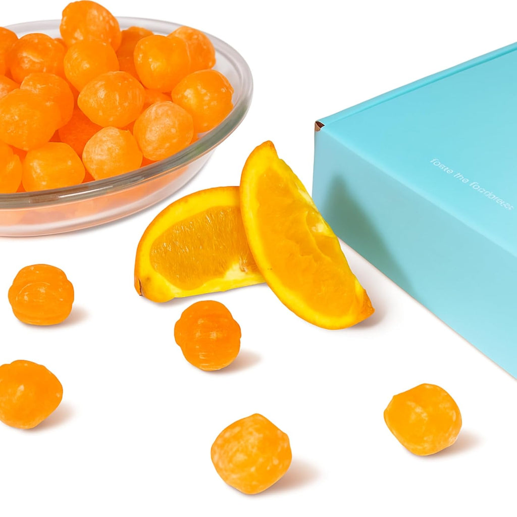 Andy Anand Sugar Free Sour Orange Hard Candy – Copper Kettle Boiled, Naturally Flavored, Keto & Diabetic Friendly, 28 Pc 7 Oz