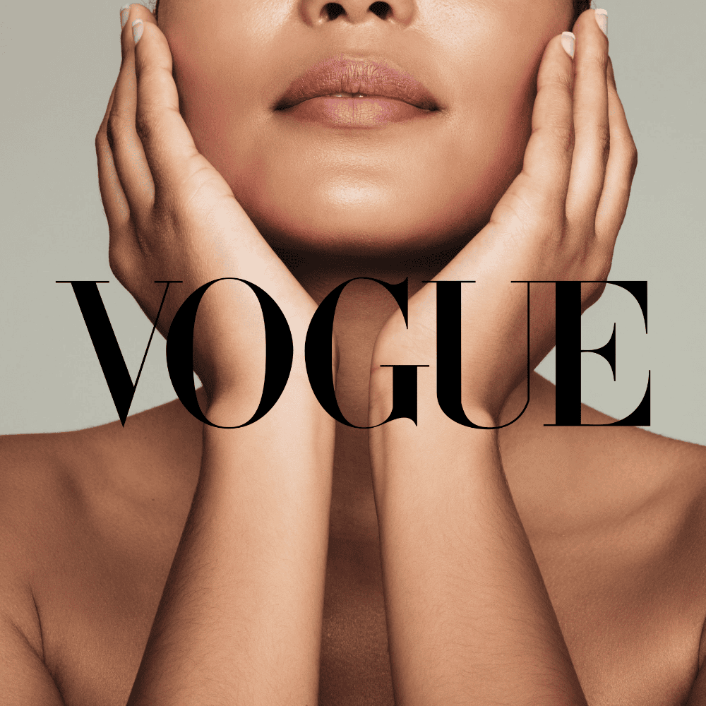 TZOL’SKIN Lluvia 72HR Moisturizer hydrating face cream with squalane, aloe vera and hyaluronic acid for long-lasting moisture, dry skin care and facial hydration, beauty skincare model with glowing skin on Vogue-inspired cover.