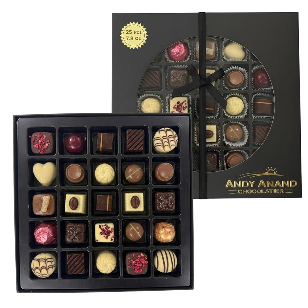 Chocolate Truffles Bon Bon Praline Box – Gourmet Chocolate Gift, Made with 60% Chocolate (Cocoa Butter)