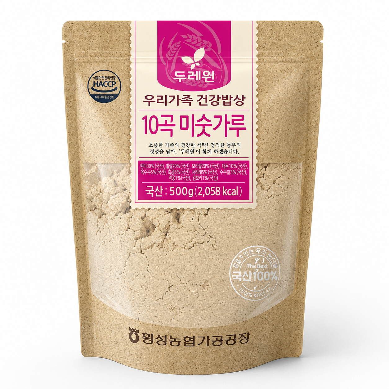 [Durewon] 10-Grain Misutgaru Roasted Grain Powder Drink Mix (500g, 17.64oz)