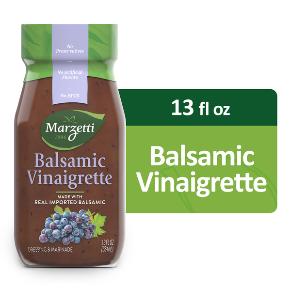 Marzetti Balsamic Vinaigrette bottle with label on a white background