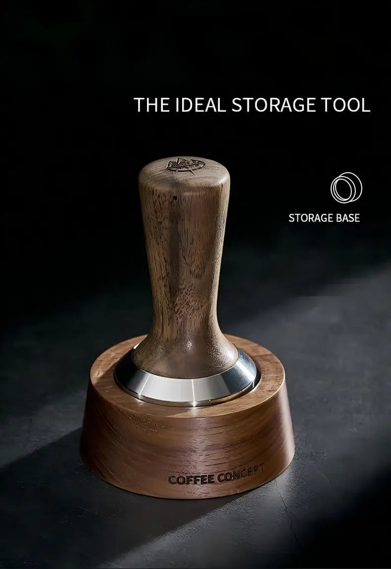 Walnut Espresso Tool Organizer Stand - Multi-Slot Storage for Tamper & Distributor Under $36