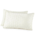 Two quilted pillows on a white background. Organic Cotton Quilted Pillow Protectors