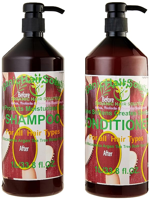 Shampoo & Conditioner -Tea Tree- Aloe Vera-Jojoba seed- Argan- Vitamin E Set - for Itchy and Dry Scalp, Sulfate Free, Paraben Free