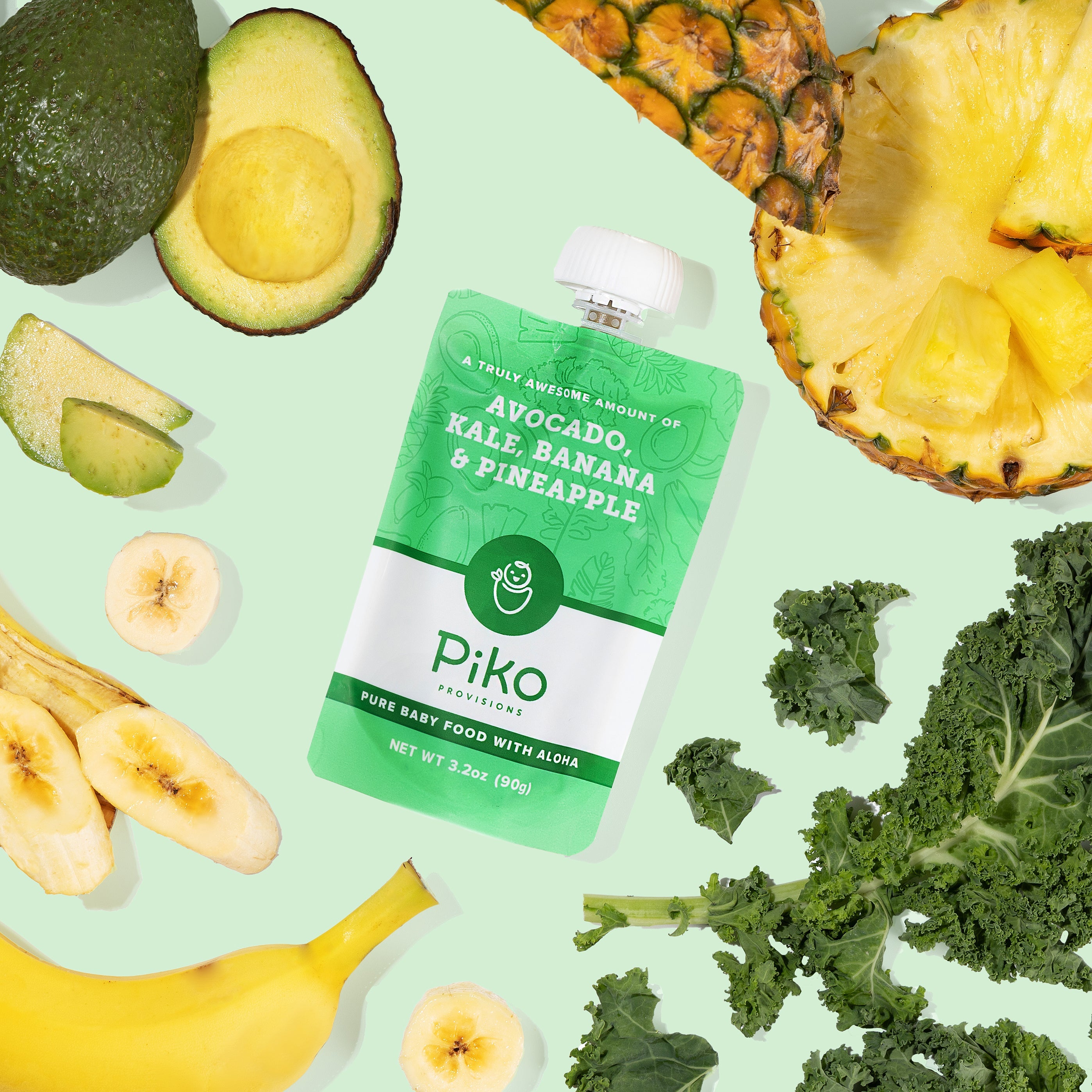 Avocado, Kale, Banana & Pineapple