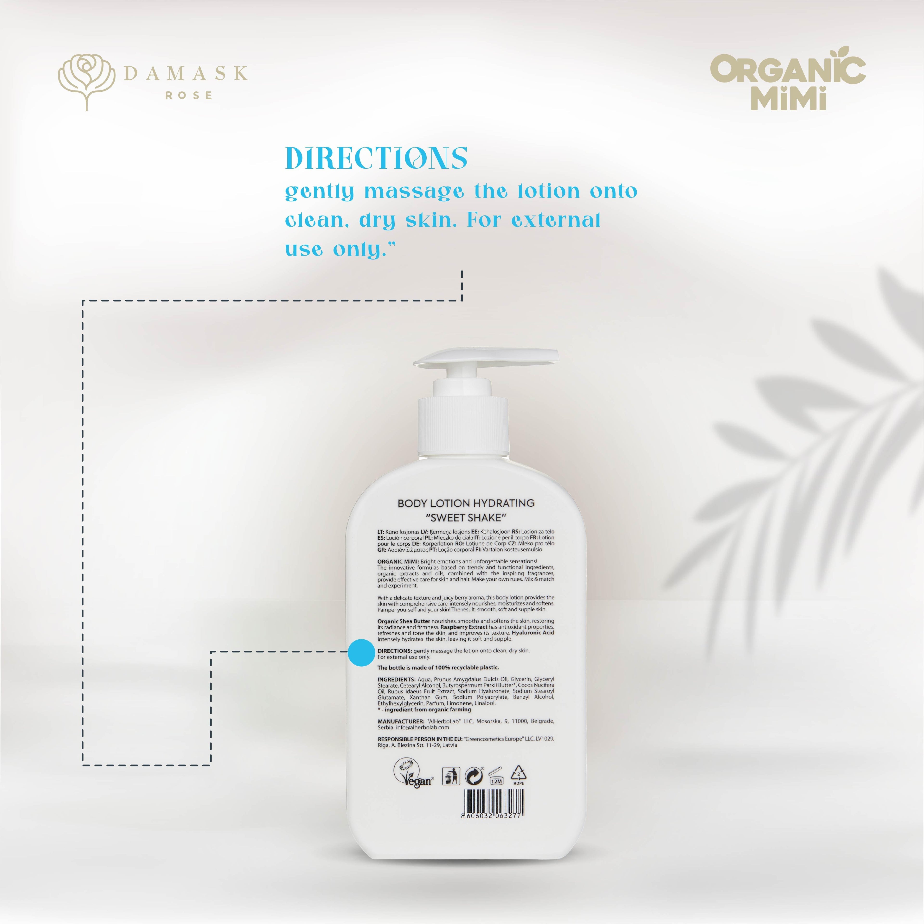 ORGANIC MIMI, BODY LOTION HYDRATING SWEET SHAKE, 300 ml