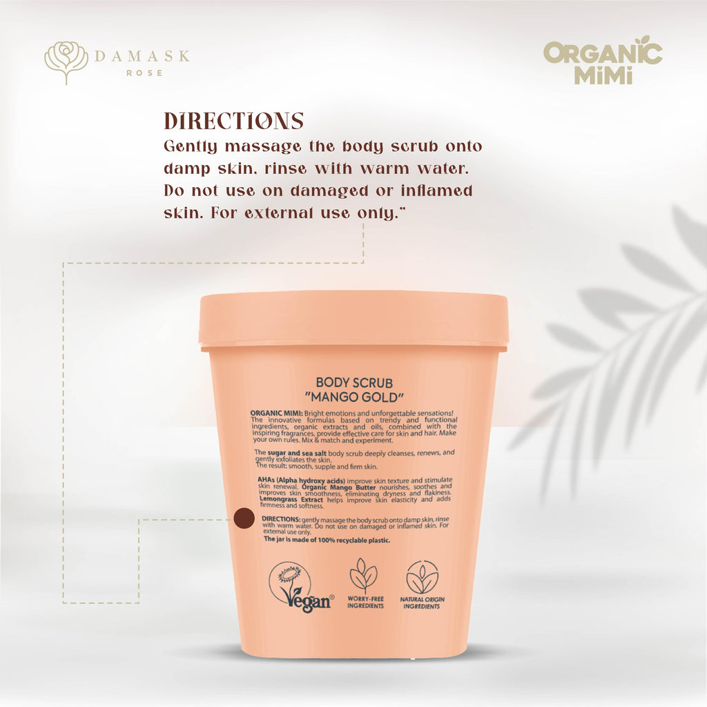 ORGANIC MIMI, BODY SCRUB MANGO GOLD, 250 g
