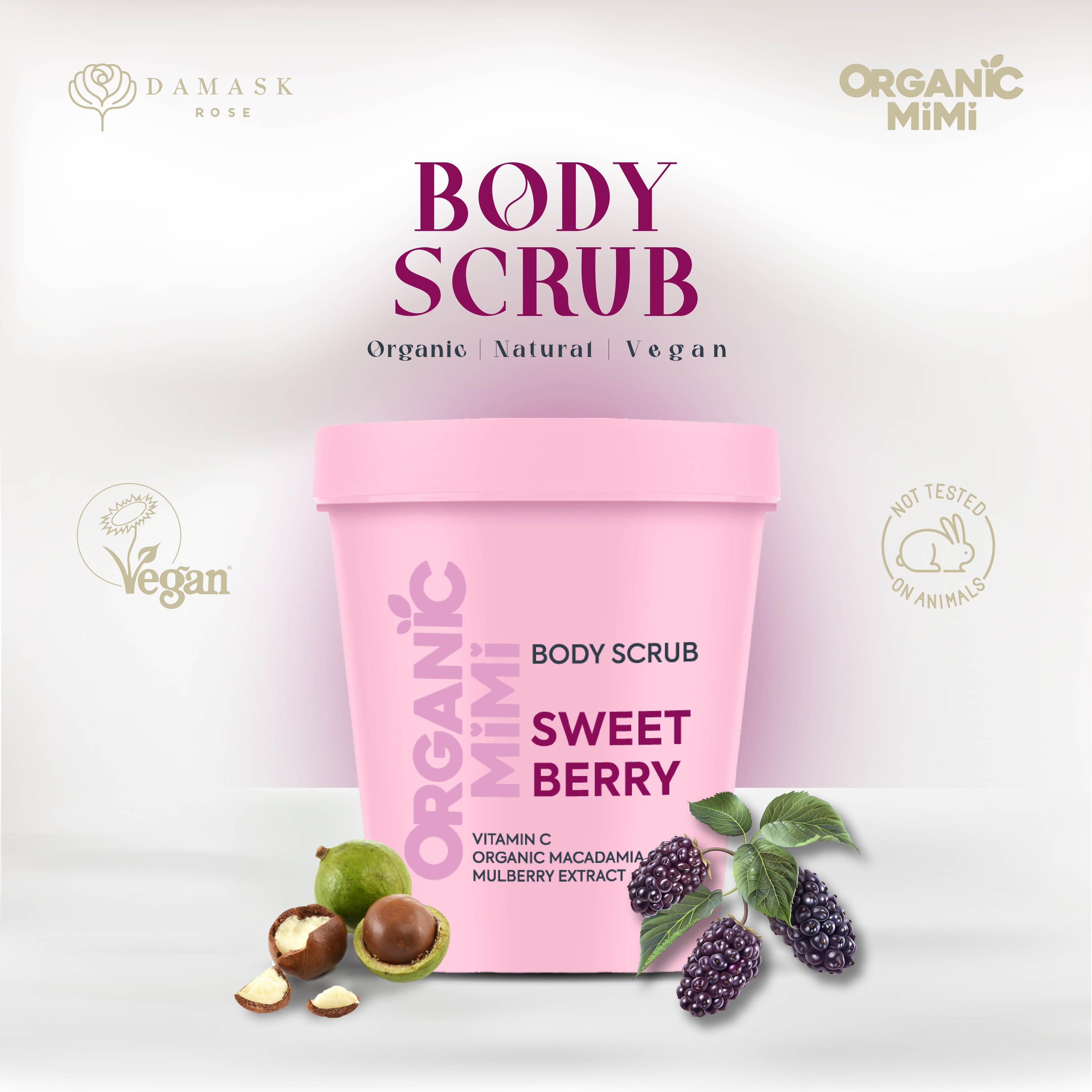 ORGANIC MIMI, BODY SCRUB SWEET BERRY, 250 g