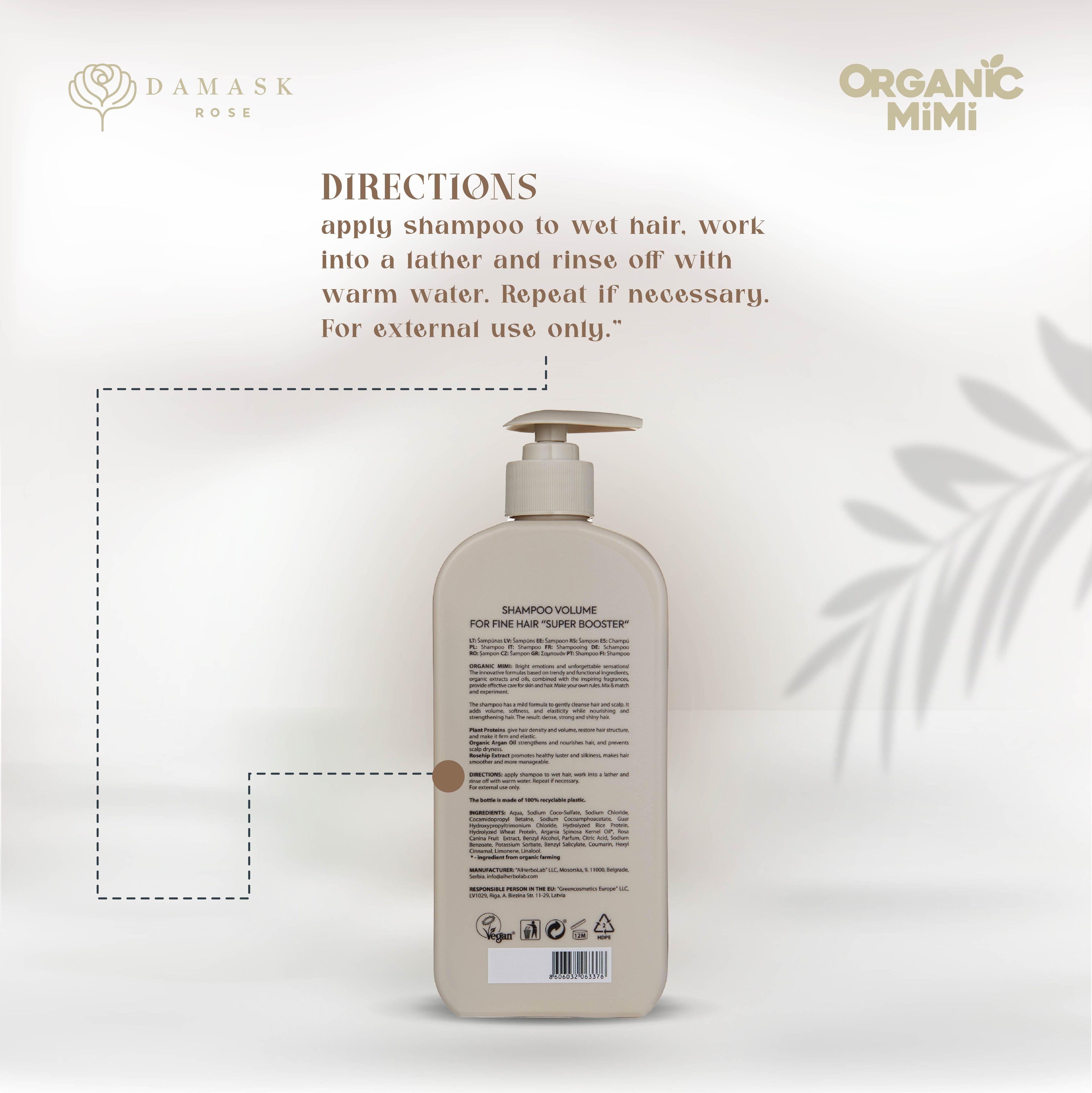 ORGANIC MIMI, SHAMPOO VOLUME SUPER BOOSTER, 400 ml