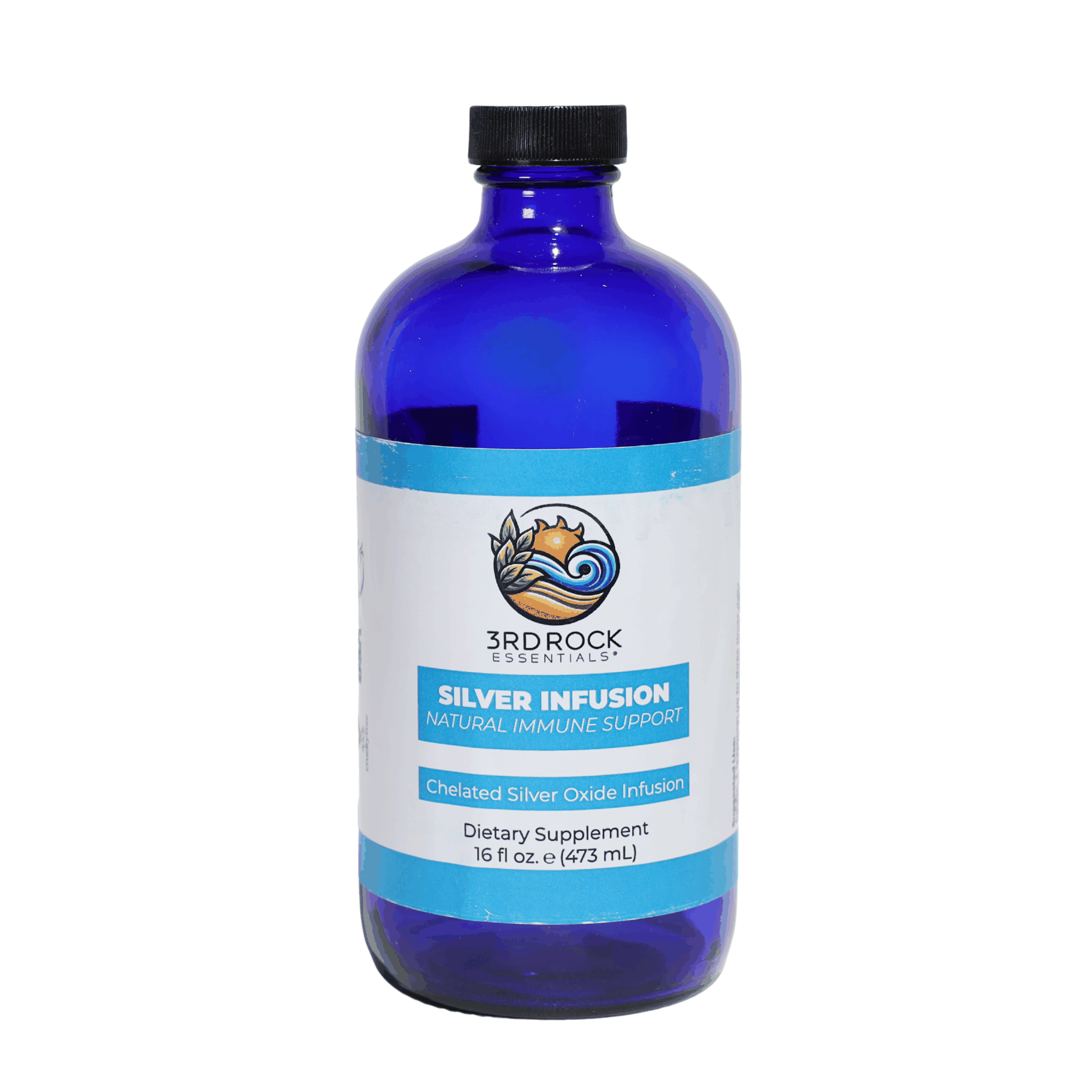 3rd Rock Essentials Silver Infusion – 150 PPM Chelated Silver Oxide Complex Supplement– 16 fl oz