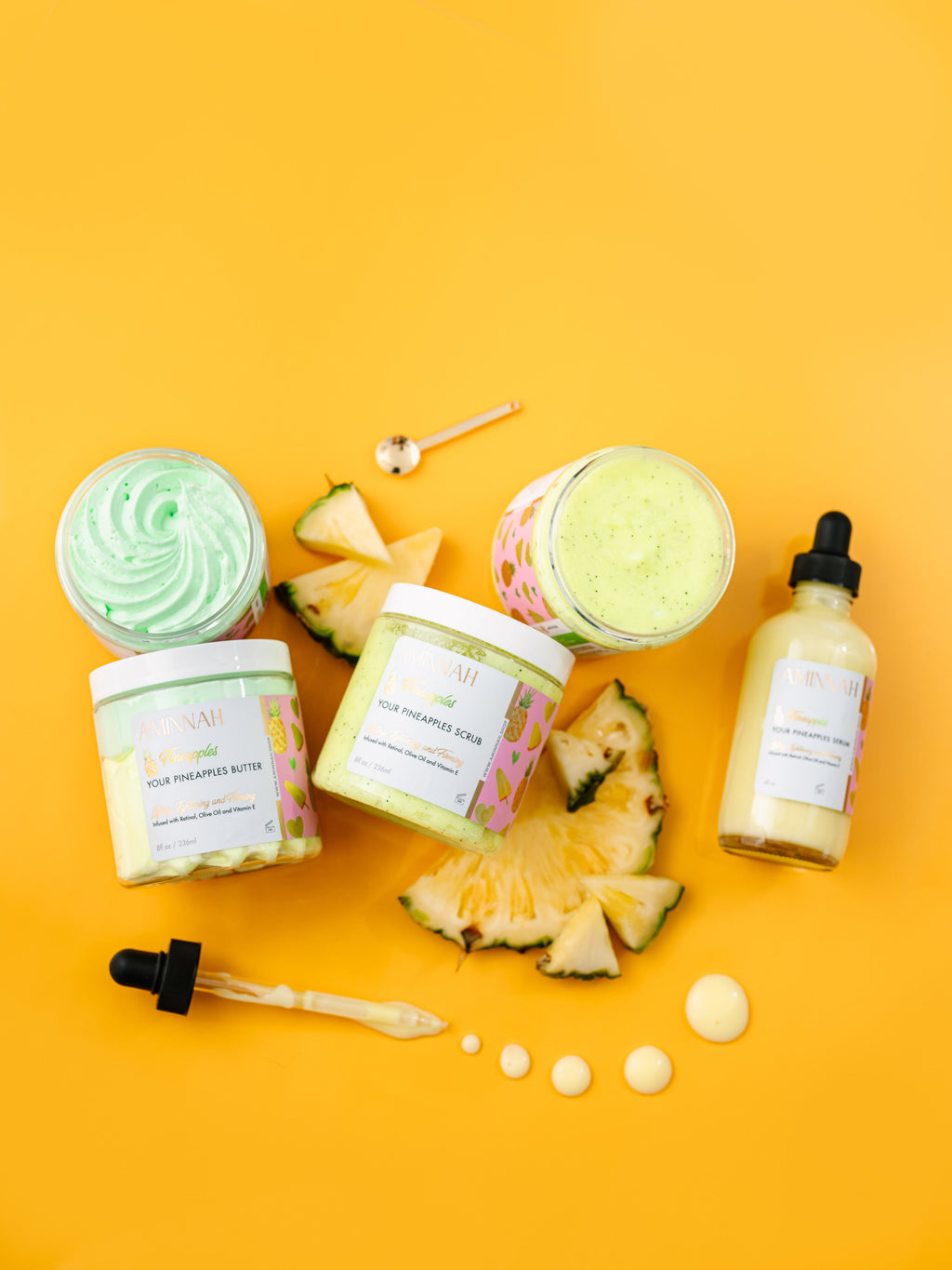 'Fineapples' Boob Sugar Scrub with Pineapple, Retinol & Vitamin E, Anti-Aging Firming Body Scrub, Clean Beauty, Cruelty-Free, Vegan, Natural Ingredients, Paraben-Free, Gluten-Free, Recyclable Packaging, Female-Owned Brand, Skin Exfoliating Sugar Scrub for Smooth, Radiant Skin
