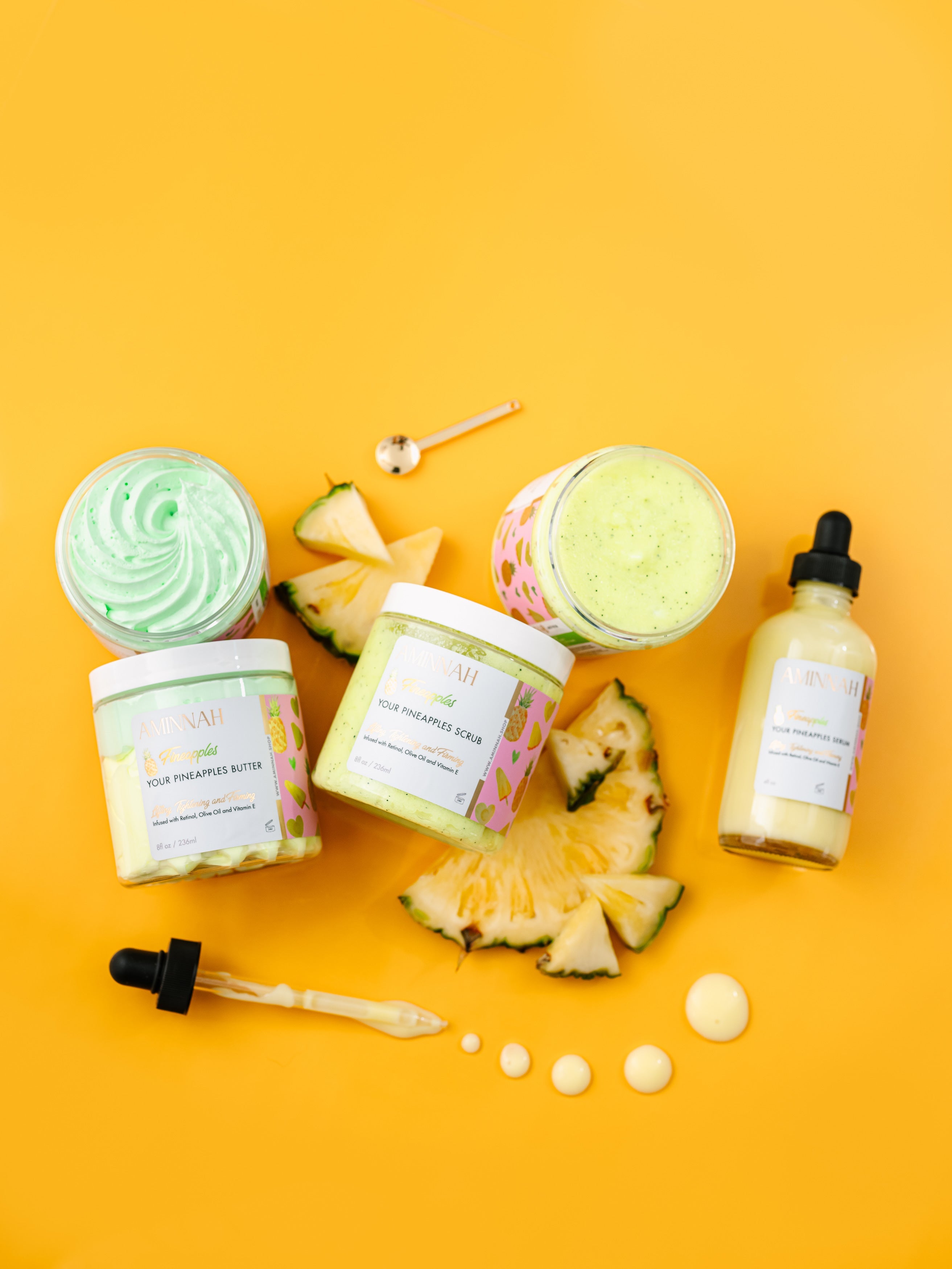 'Fineapples' Boob Sugar Scrub with Pineapple, Retinol & Vitamin E, Anti-Aging Firming Body Scrub, Clean Beauty, Cruelty-Free, Vegan, Natural Ingredients, Paraben-Free, Gluten-Free, Recyclable Packaging, Female-Owned Brand, Skin Exfoliating Sugar Scrub for Smooth, Radiant Skin