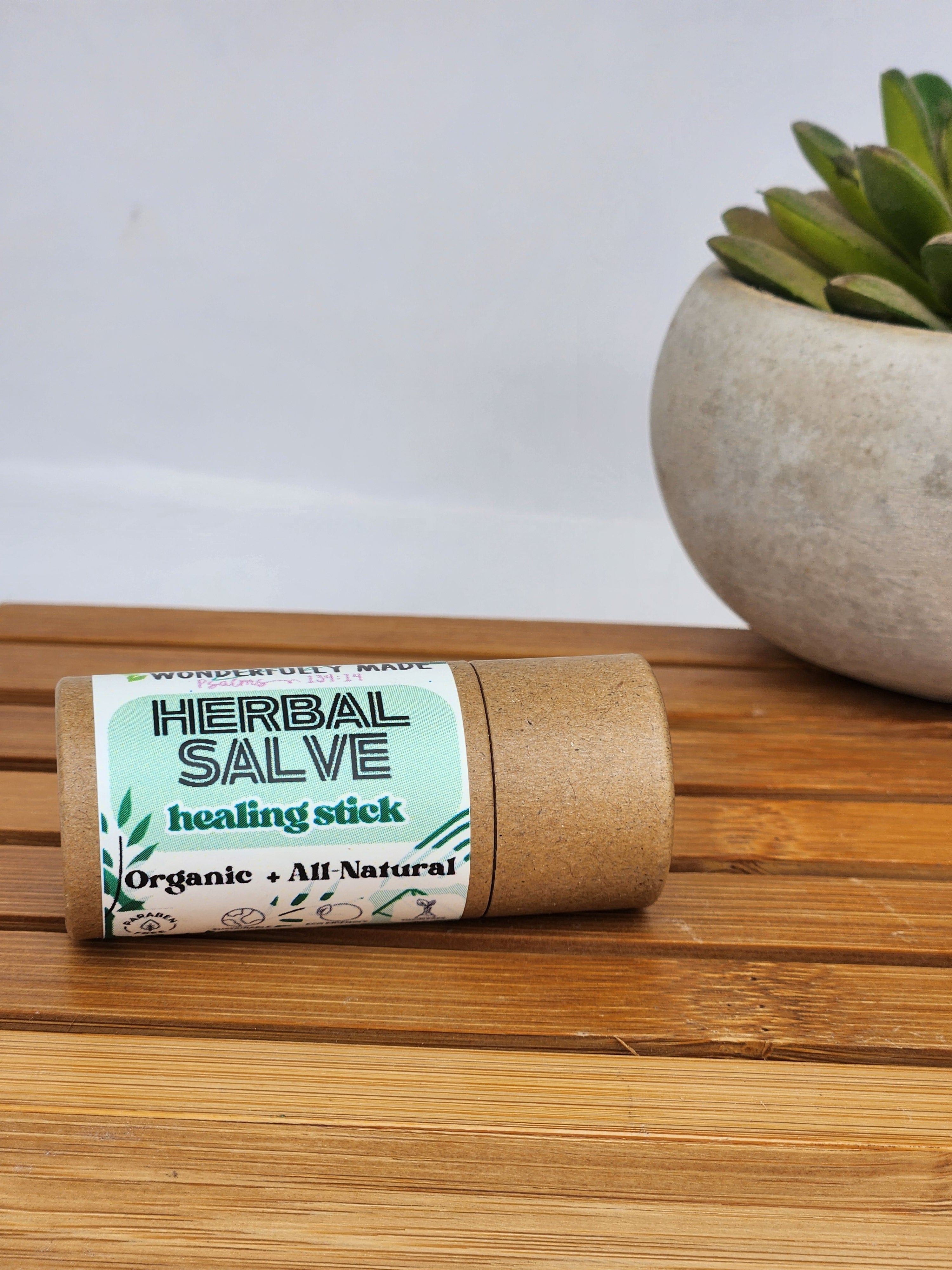 Herbal Healing Stick | Natural Remedy Salve | Organic Eczema Salve | Chapped Lip Relief | Large Chapstick | Scar Remover | Travel Size Tube