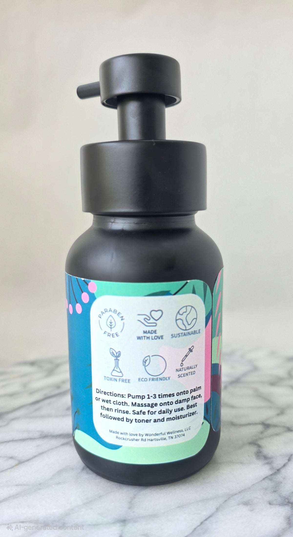 Organic Face Wash | Foaming Natural Facial Care | Gift for her | All natural | Moisturizing | Safe for all skin types | Cleansing Foam