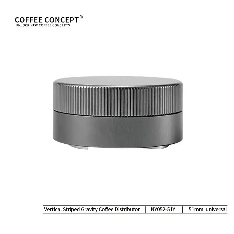 COFFEECONCEPT Vertical Striped Gravity Espresso Distributor, Stainless Steel Self-Leveling Weighted Coffee Distributor Tool, 51mm Universal Barista Accessory