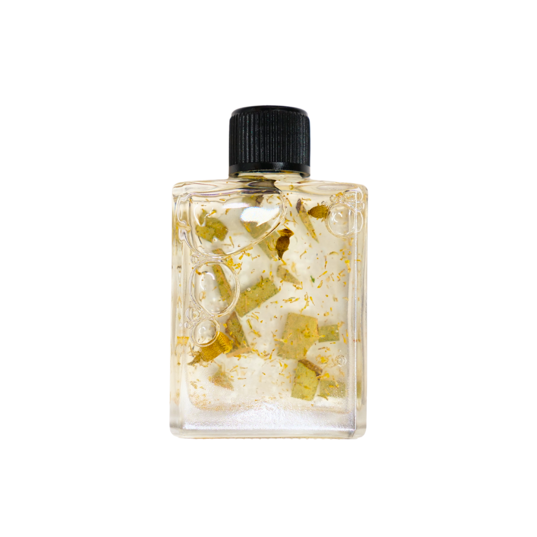 Circe Fast Luck Ritual Spell Oil for good fortune, prosperity, abundance, success, opportunity and manifestation, 1/2 oz bottle with herbs and gold flakes
