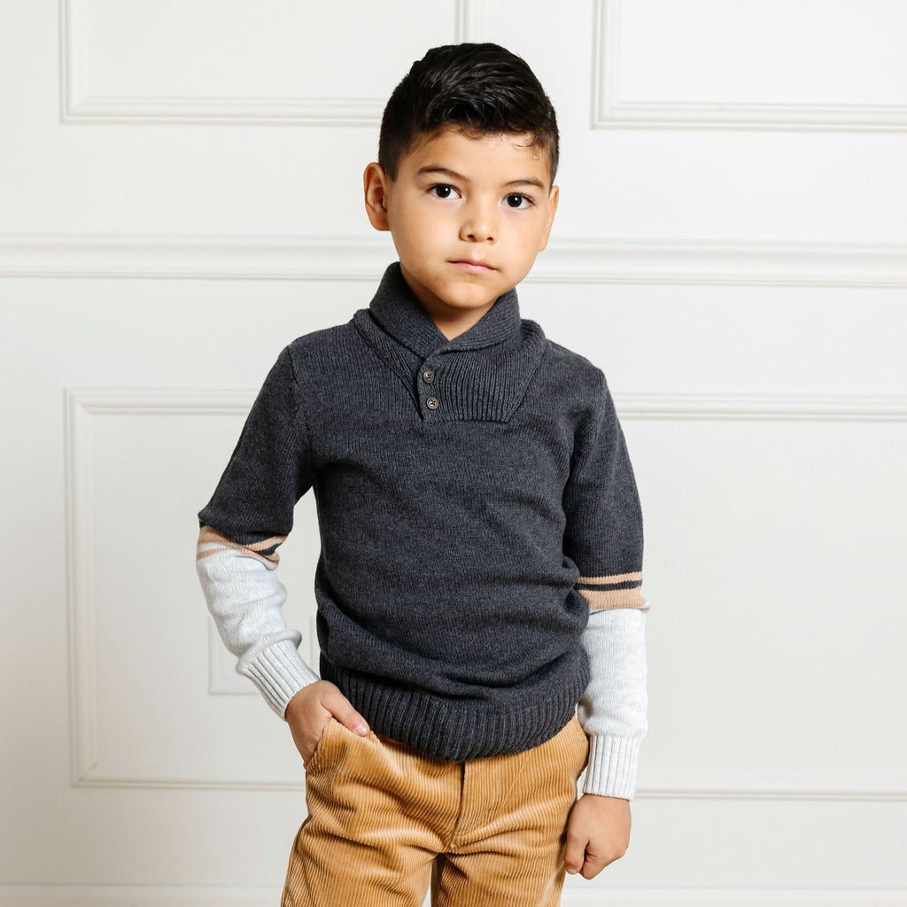 Shawl Collar Organic Sweater - Baby