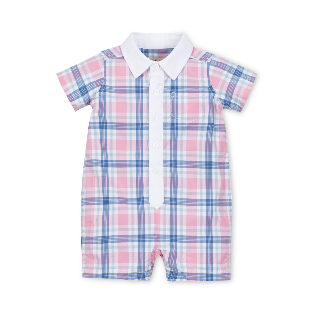 Stretch Organic Poplin Button Front Romper