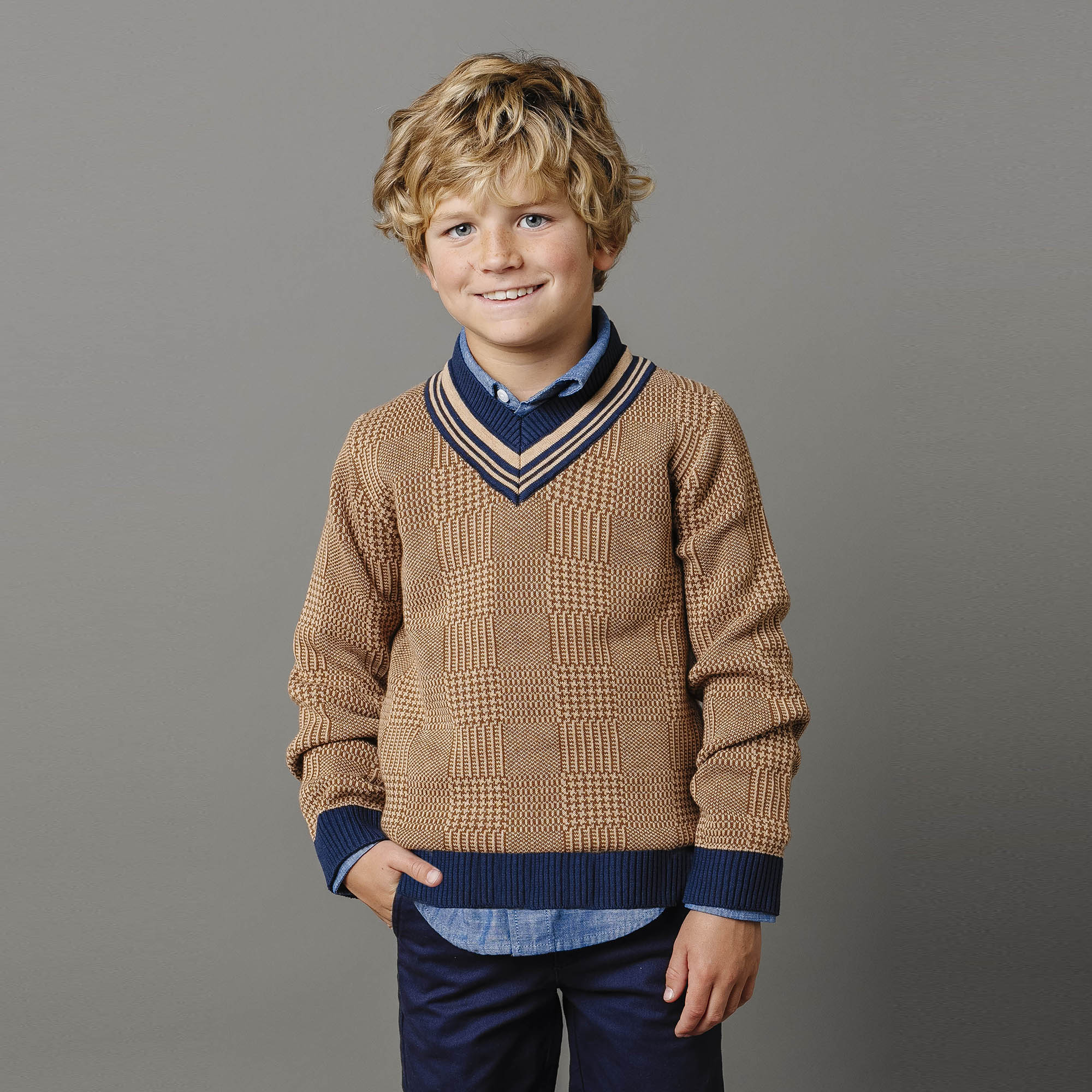 Organic Intarsia Cricket Sweater - Baby